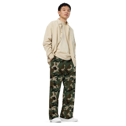 American M81 Woodland CAMO unisex wide-leg pants - Unisex Wide-Leg Pants