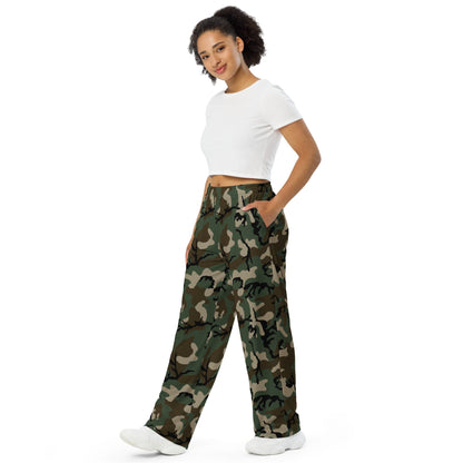 American M81 Woodland CAMO unisex wide-leg pants - Unisex Wide-Leg Pants