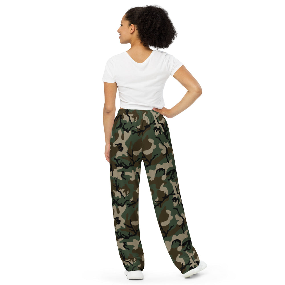 American M81 Woodland CAMO unisex wide-leg pants - Unisex Wide-Leg Pants