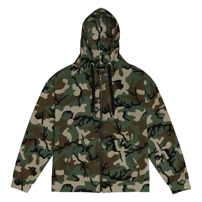 American M81 Woodland CAMO Unisex zip hoodie - 2XS - Zip Hoodie