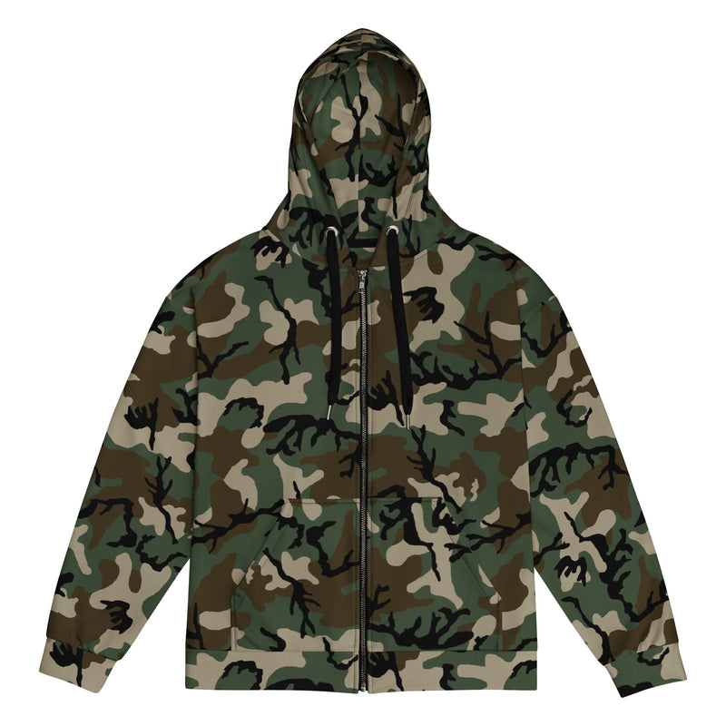 American M81 Woodland CAMO Unisex Zip Hoodie - 2XS