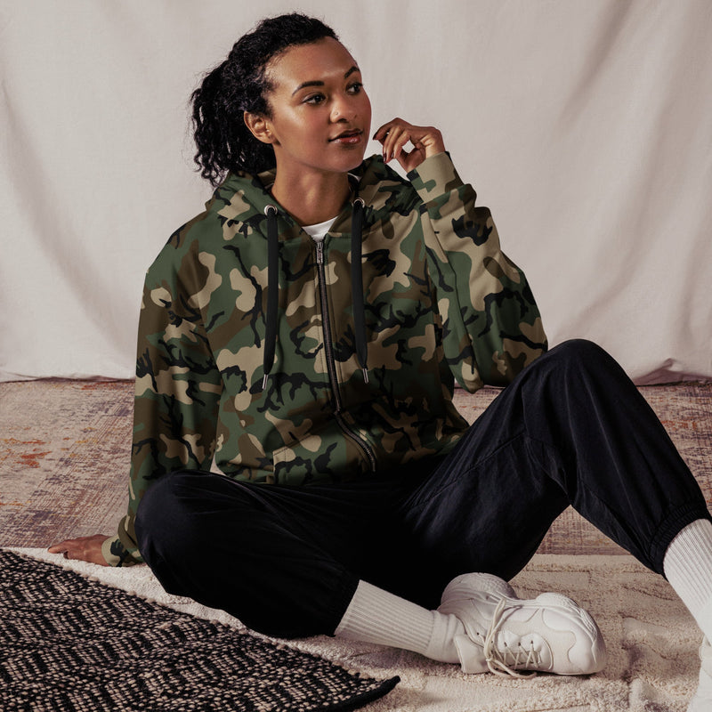 American M81 Woodland CAMO Unisex Zip Hoodie