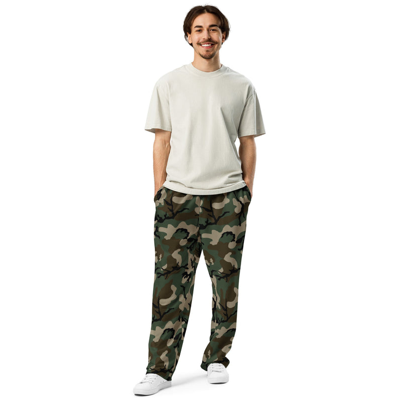 American M81 Woodland CAMO Unisex Wide-Leg Joggers