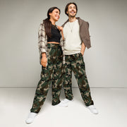 American M81 Woodland CAMO Unisex Wide-Leg Joggers - 2XS