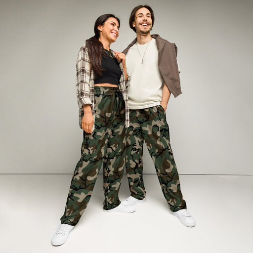 American M81 Woodland CAMO Unisex Wide-Leg Joggers - 2XS