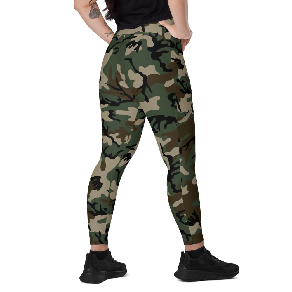 CAMO HQ - American M81 Woodland CAMO Women’s Leggings with pockets