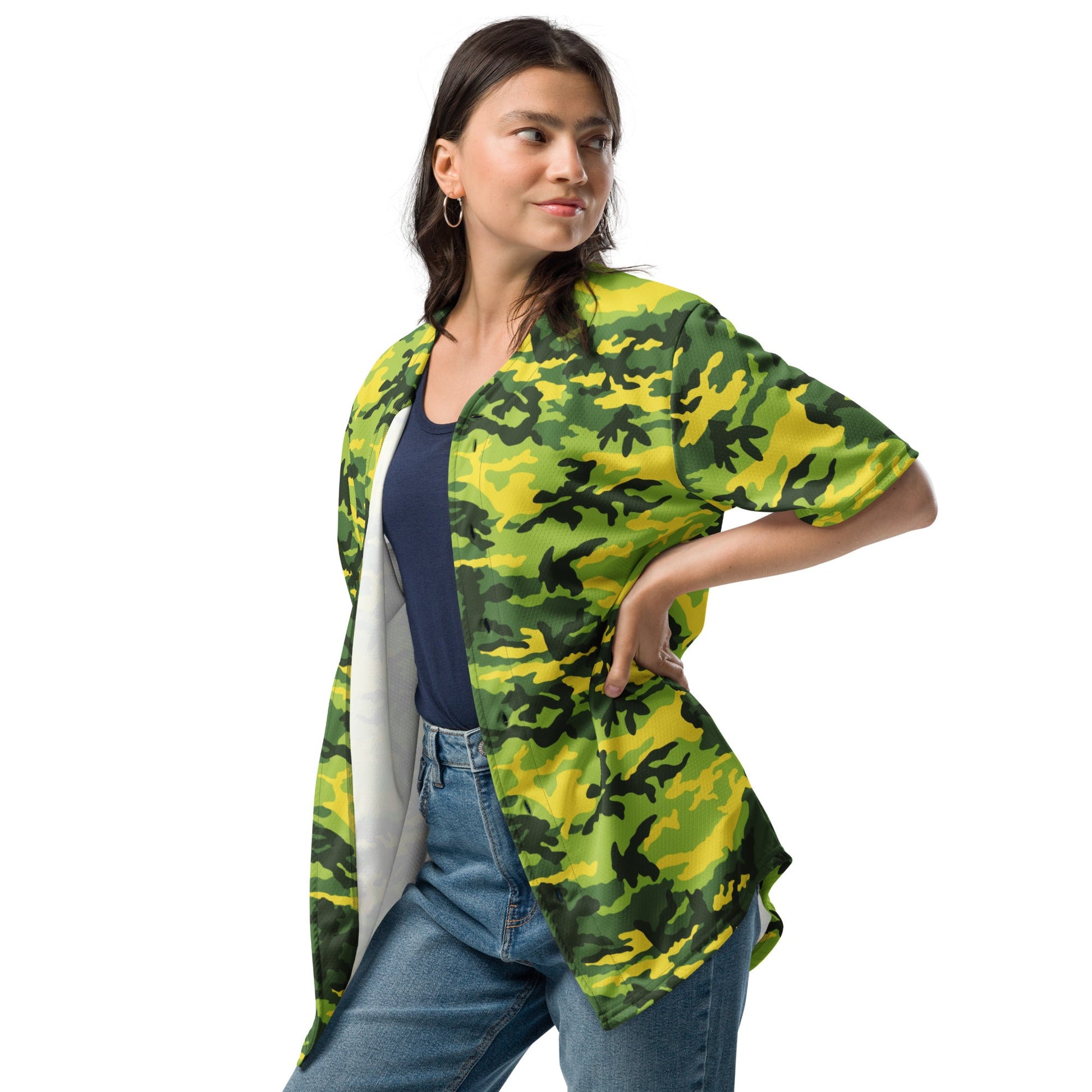 American M81 Yellow Jacket Safety CAMO baseball jersey - Baseball Jerseys