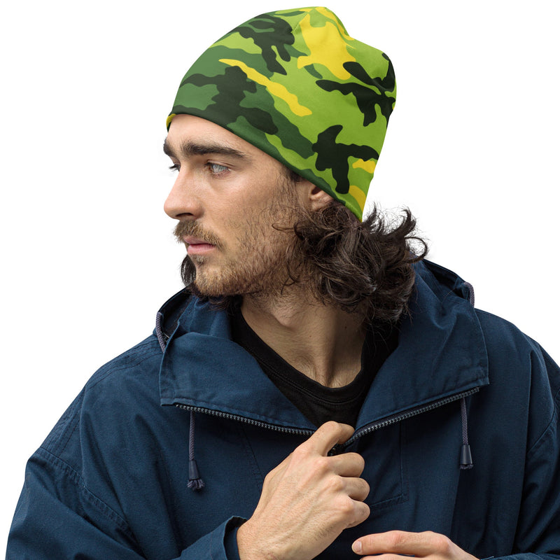 Classic M81 Yellow Jacket Safety CAMO Beanie - S - Head