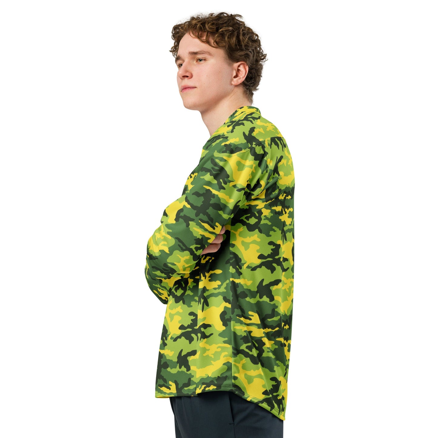 American M81 Yellow Jacket Safety CAMO Unisex Hockey Fan Jersey - 2XS