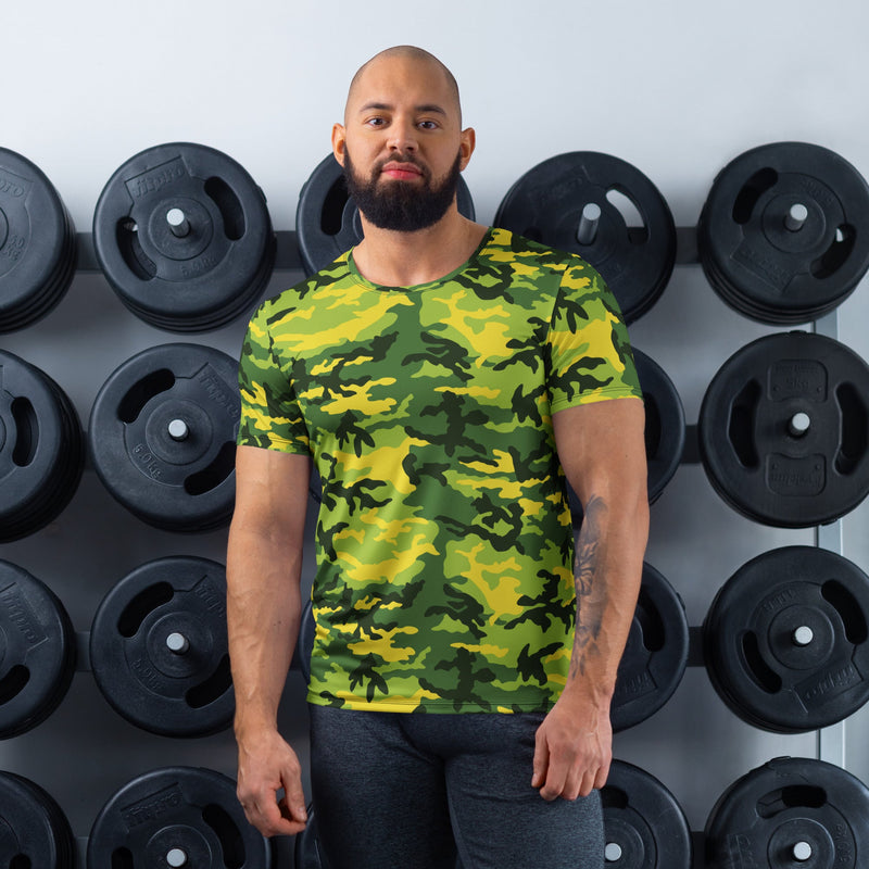 Classic M81 Yellow Jacket Safety CAMO Mens Athletic T-Shirt - XS - Shirt