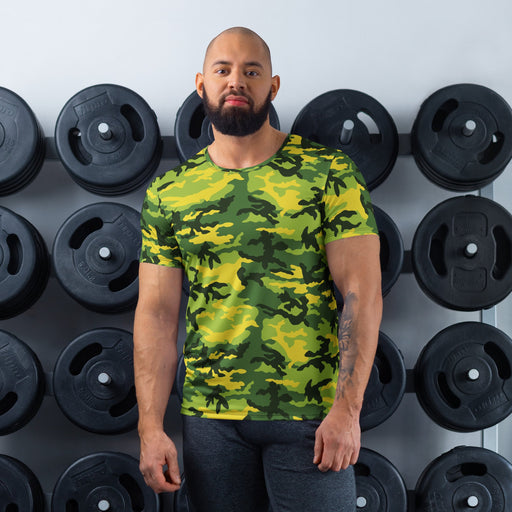 Classic M81 Yellow Jacket Safety CAMO Mens Athletic T-Shirt - XS - Shirt