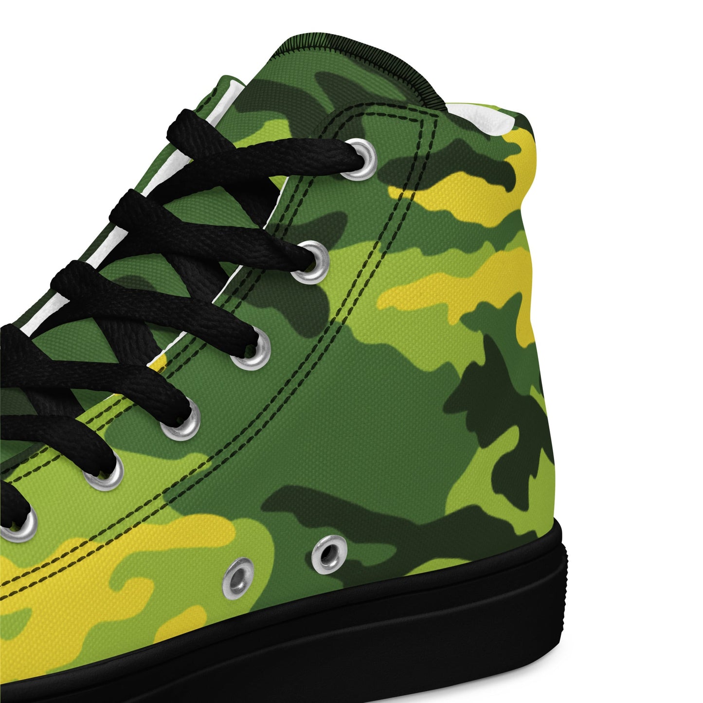 American M81 Yellow Jacket Safety CAMO Mens high top canvas shoes - High Top Canvas Shoes