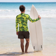 American M81 Yellow Jacket Safety CAMO Mens Long-Sleeve Rash Guard