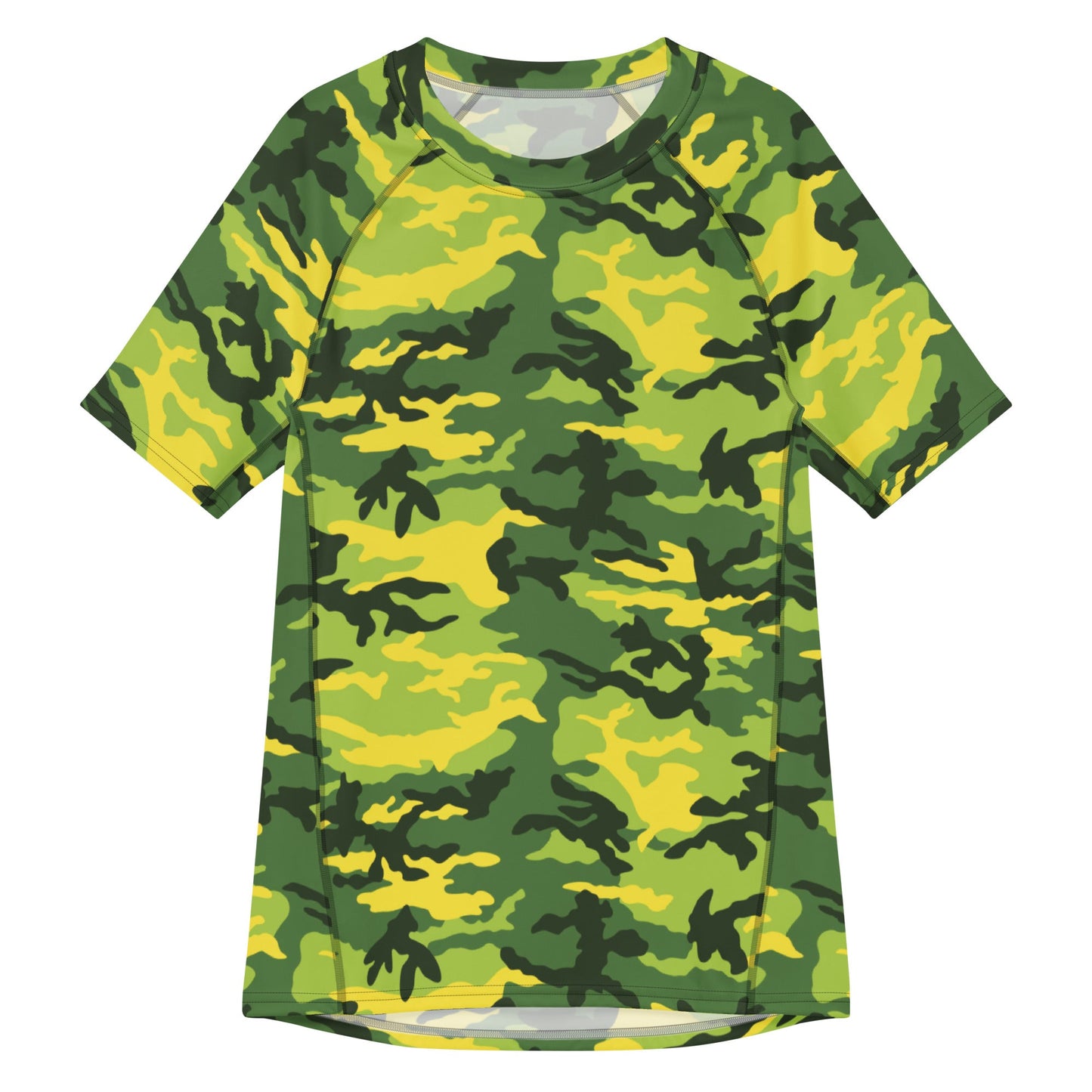 American M81 Yellow Jacket Safety CAMO Mens Short-Sleeve Rash Guard - 2XS - Short-sleeve Guards