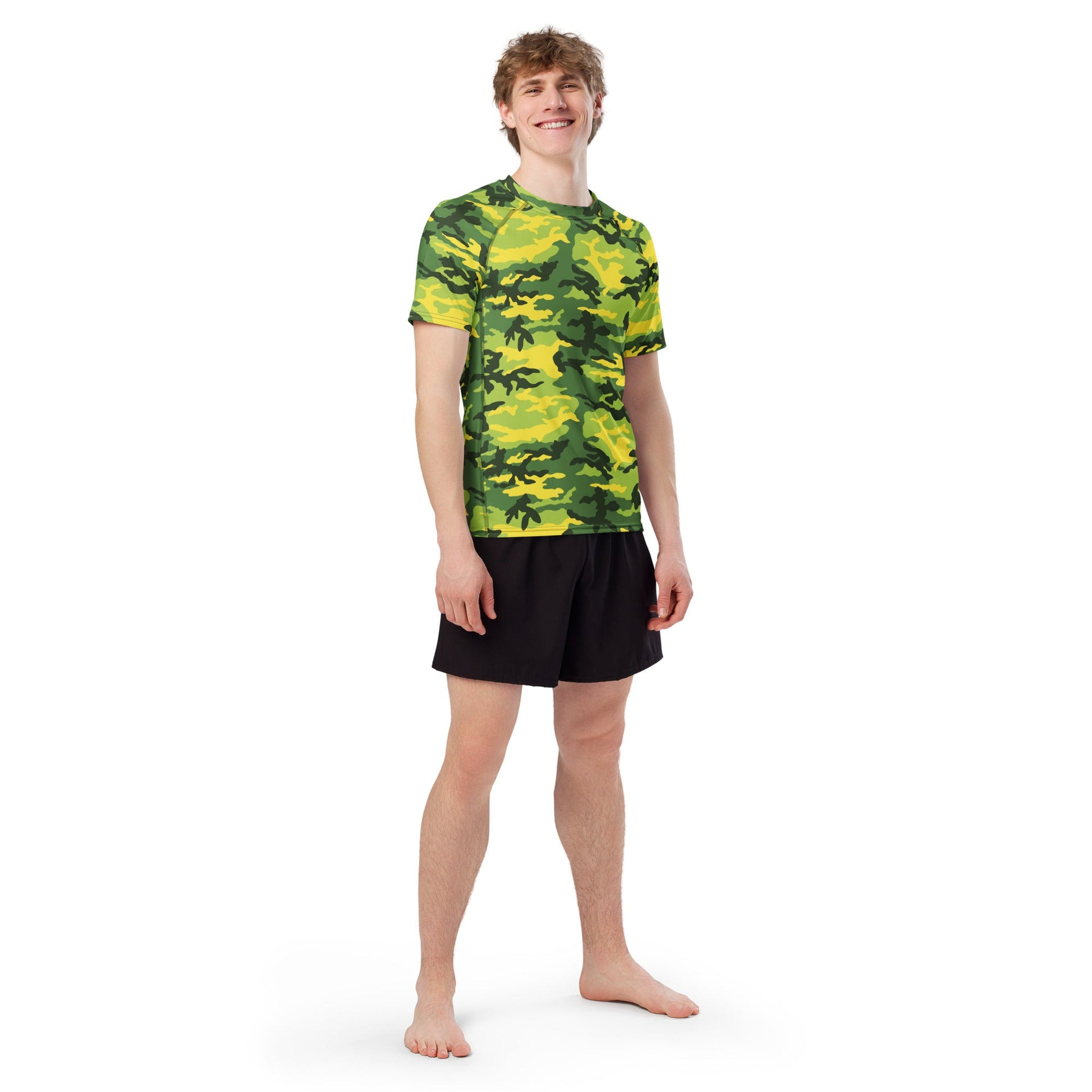 American M81 Yellow Jacket Safety CAMO Mens Short-Sleeve Rash Guard - Short-sleeve Guards