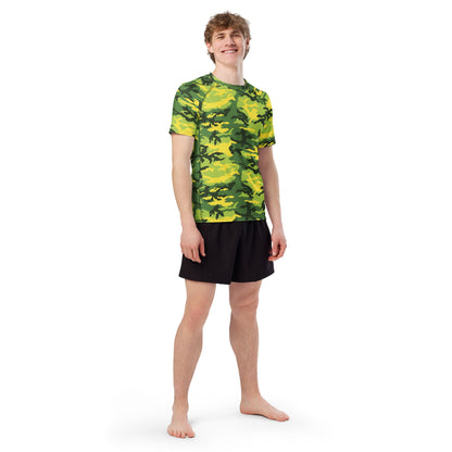 American M81 Yellow Jacket Safety CAMO Mens Short-Sleeve Rash Guard - Short-sleeve Guards