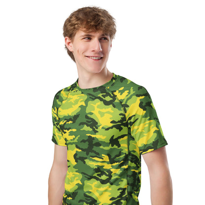 American M81 Yellow Jacket Safety CAMO Mens Short-Sleeve Rash Guard - Short-sleeve Guards
