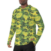 Classic M81 Yellow Jacket Safety CAMO Mens Sunscreen Sports Hoodie With Thumb Holes