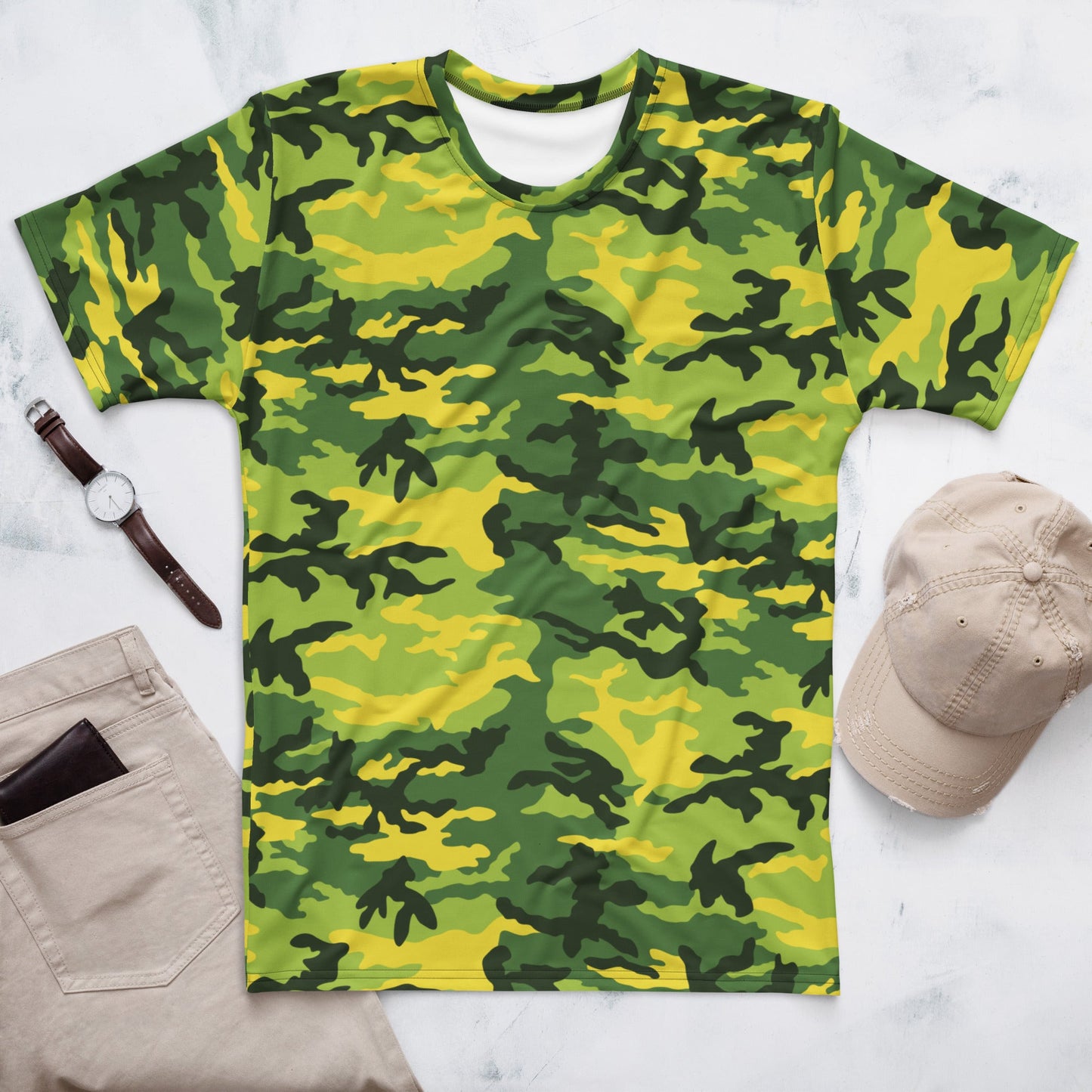 American M81 Yellow Jacket Safety CAMO Mens T-Shirt - XS