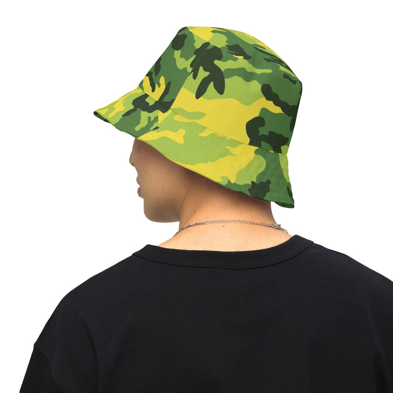 American M81 Yellow Jacket Safety CAMO Reversible Bucket Hat - XS