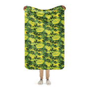 American M81 Yellow Jacket Safety CAMO Sherpa Blanket - 37″×57″