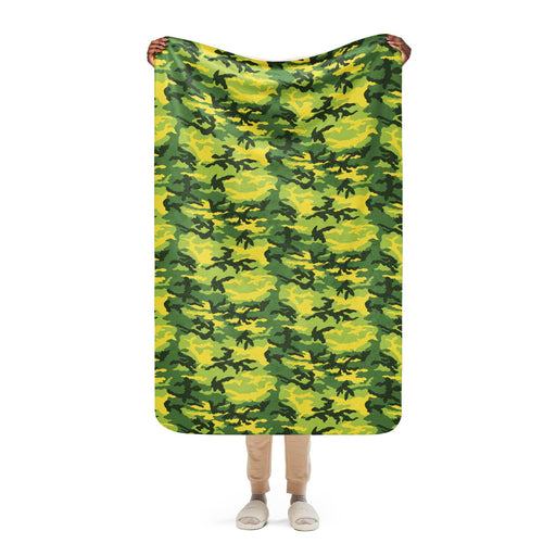 American M81 Yellow Jacket Safety CAMO Sherpa Blanket - 37″×57″