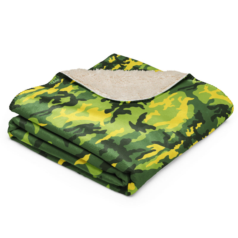 American M81 Yellow Jacket Safety CAMO Sherpa Blanket