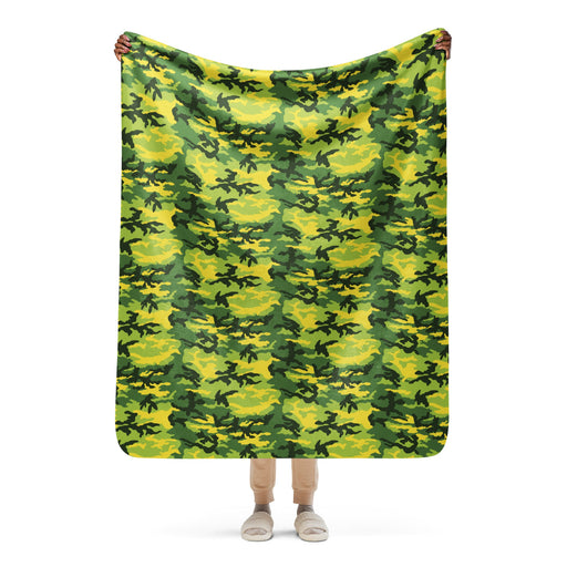 American M81 Yellow Jacket Safety CAMO Sherpa Blanket - 50″×60″