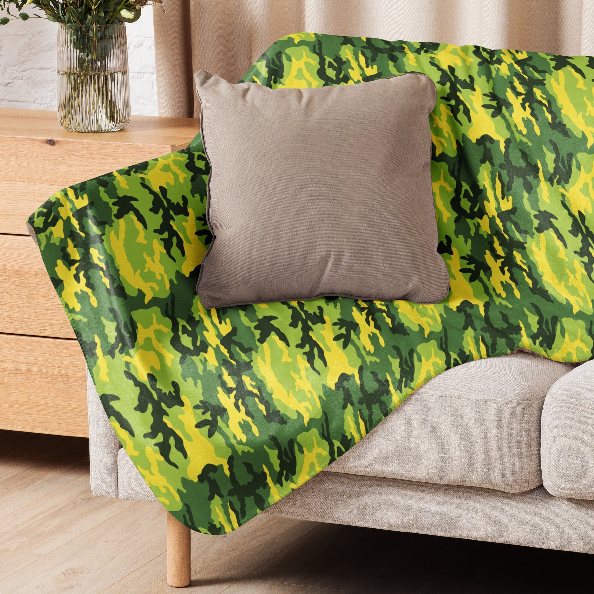American M81 Yellow Jacket Safety CAMO Sherpa blanket - Blanket