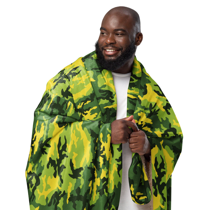 American M81 Yellow Jacket Safety CAMO Sherpa Blanket