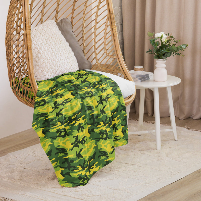 American M81 Yellow Jacket Safety CAMO Sherpa Blanket