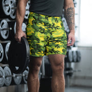 Classic M81 Yellow Jacket Safety CAMO Unisex Athletic Long Shorts - 2XS