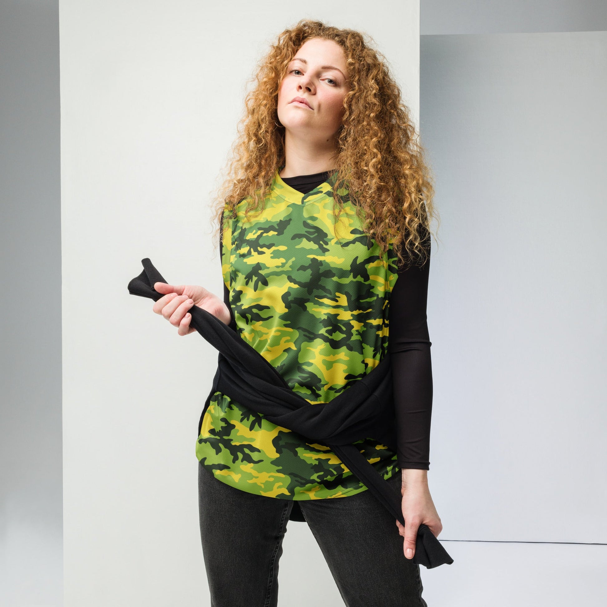 American M81 Yellow Jacket Safety CAMO Unisex Basketball Jersey