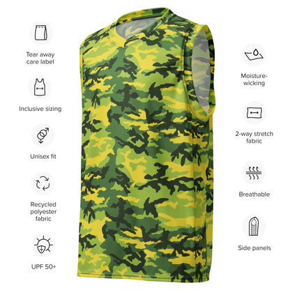 American M81 Yellow Jacket Safety CAMO Unisex Basketball Jersey