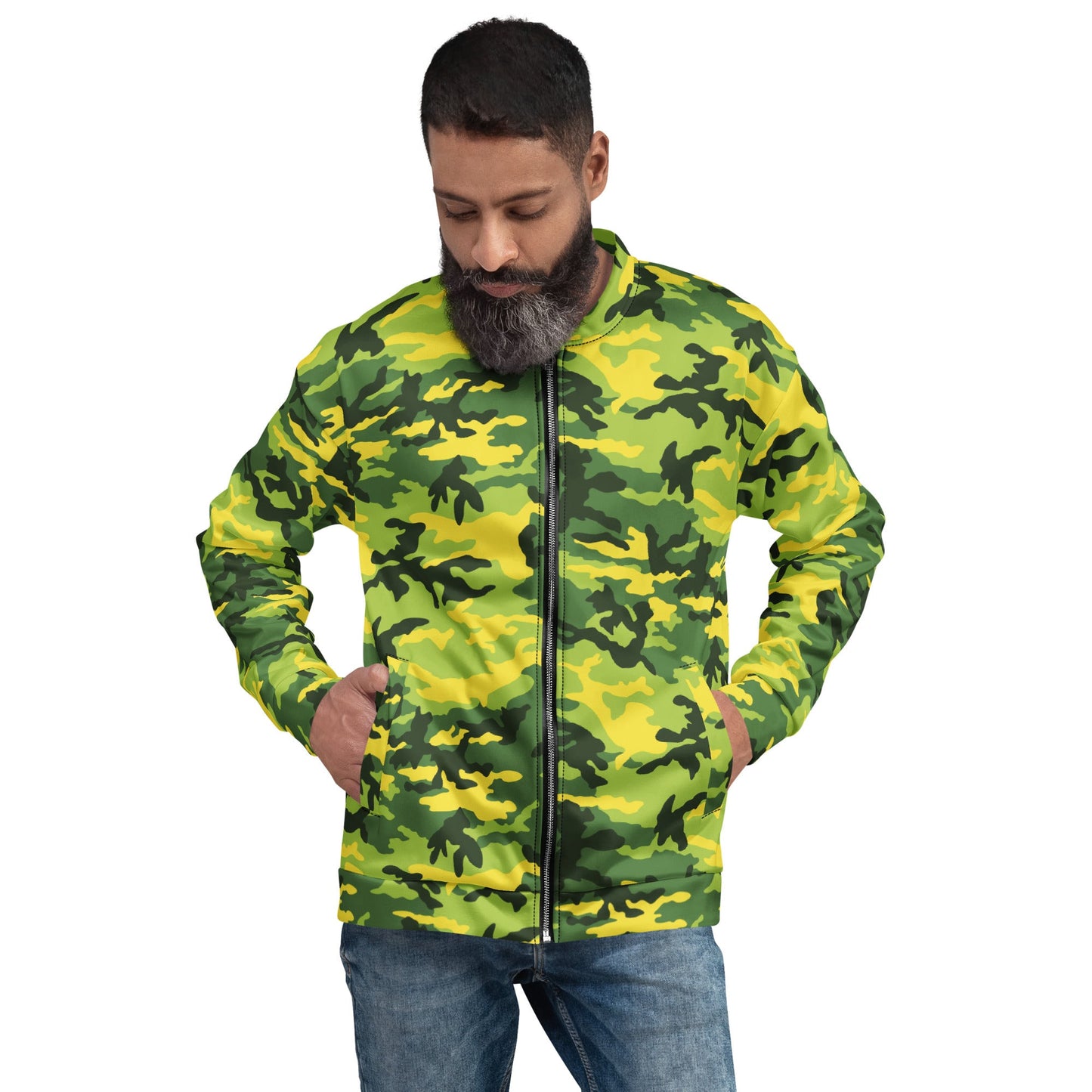 American M81 Yellow Jacket Safety CAMO Unisex Bomber - XS - Jackets