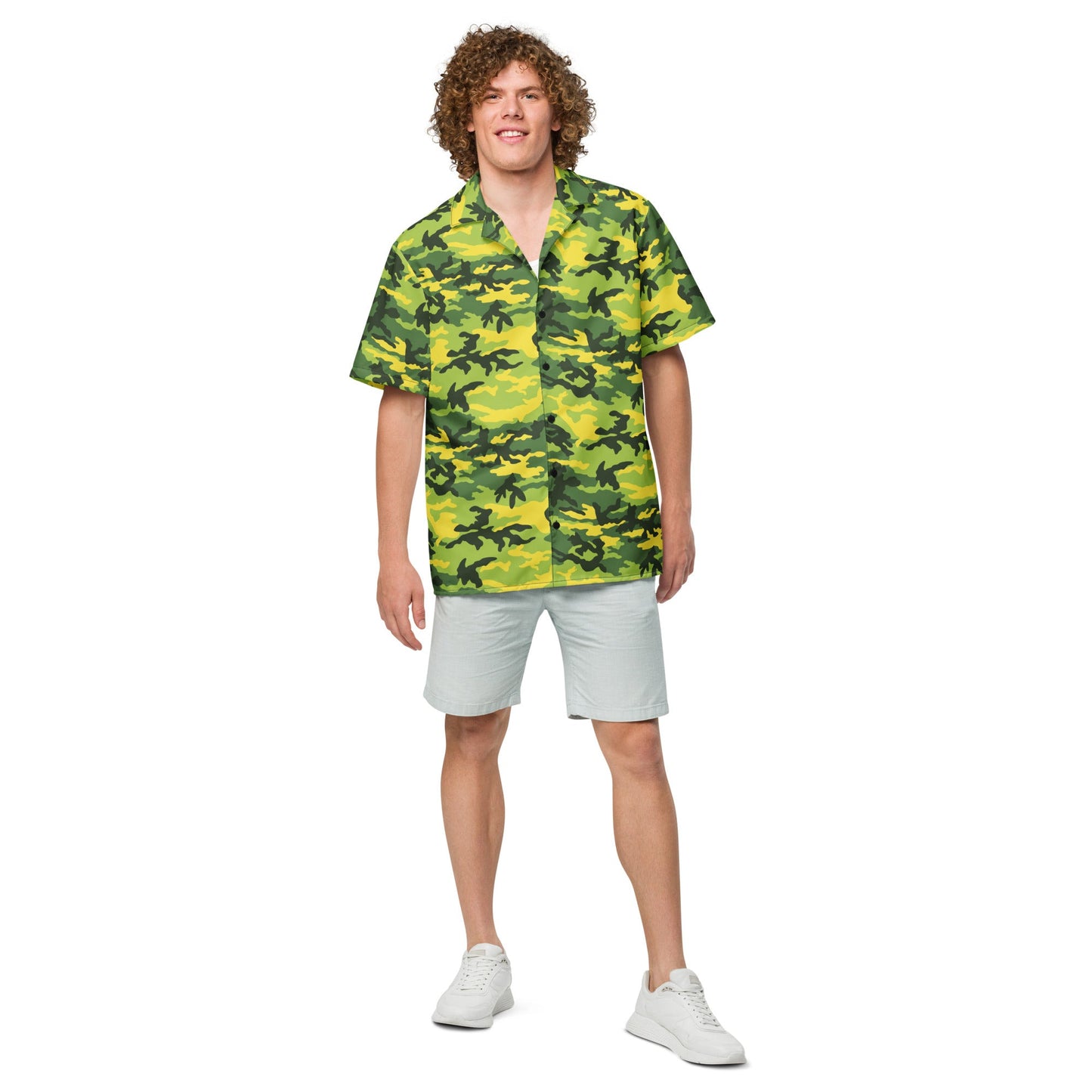 American M81 Yellow Jacket Safety CAMO Unisex button shirt - Button Shirts