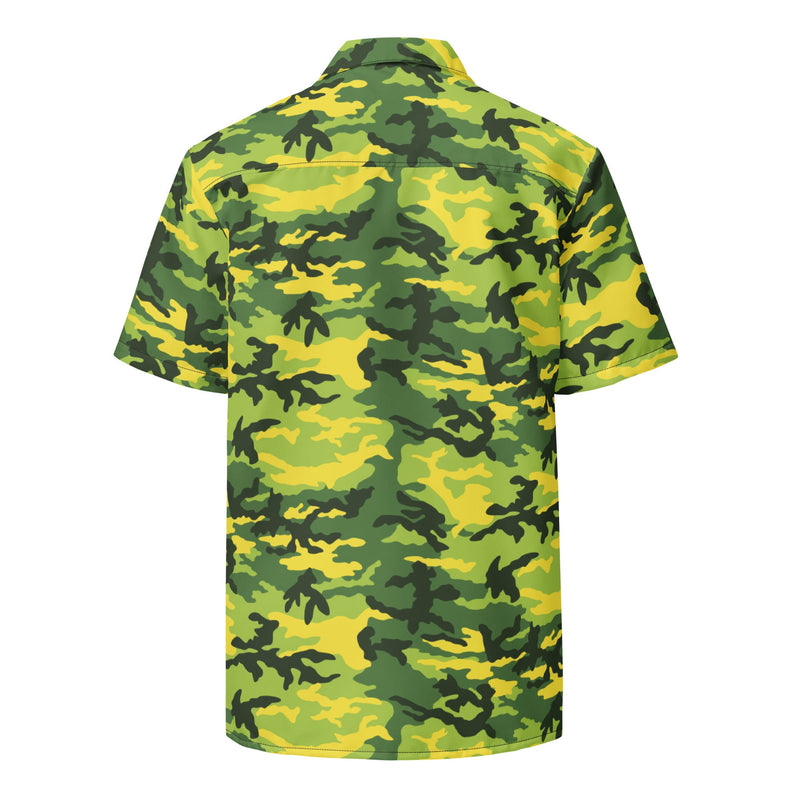 Classic M81 Yellow Jacket Safety CAMO Unisex Short-Sleeve Button Shirt - Button-Up