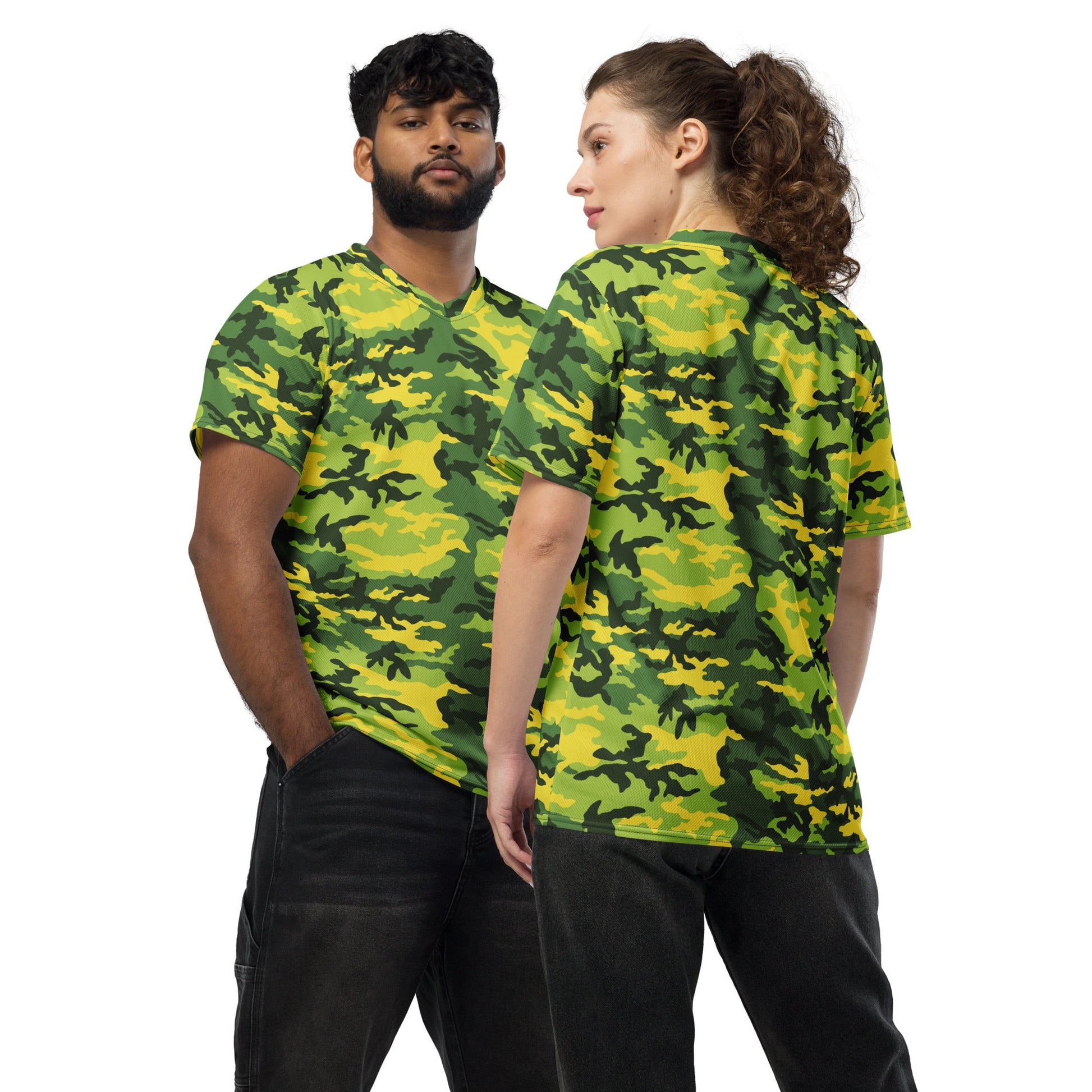 American M81 Yellow Jacket Safety CAMO Unisex Sports Jersey - 2XS