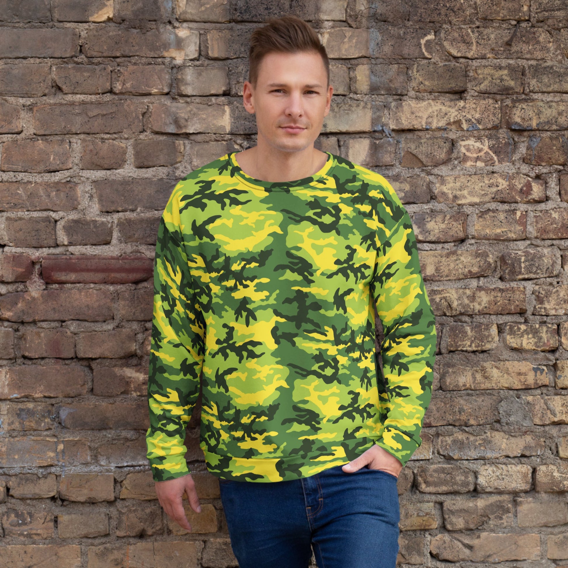 American M81 Yellow Jacket Safety CAMO Unisex Sweatshirt - 2XS - Sweatshirts