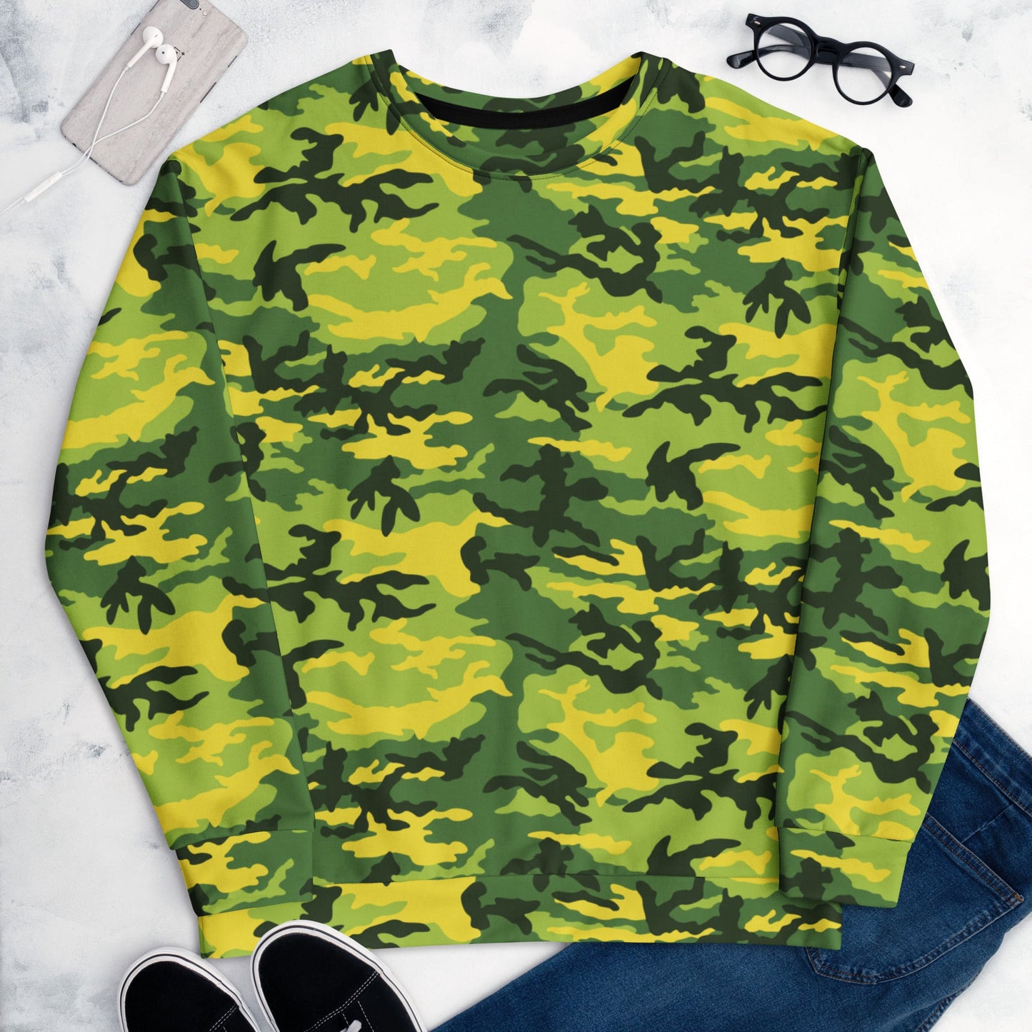 American M81 Yellow Jacket Safety CAMO Unisex Sweatshirt - Sweatshirts