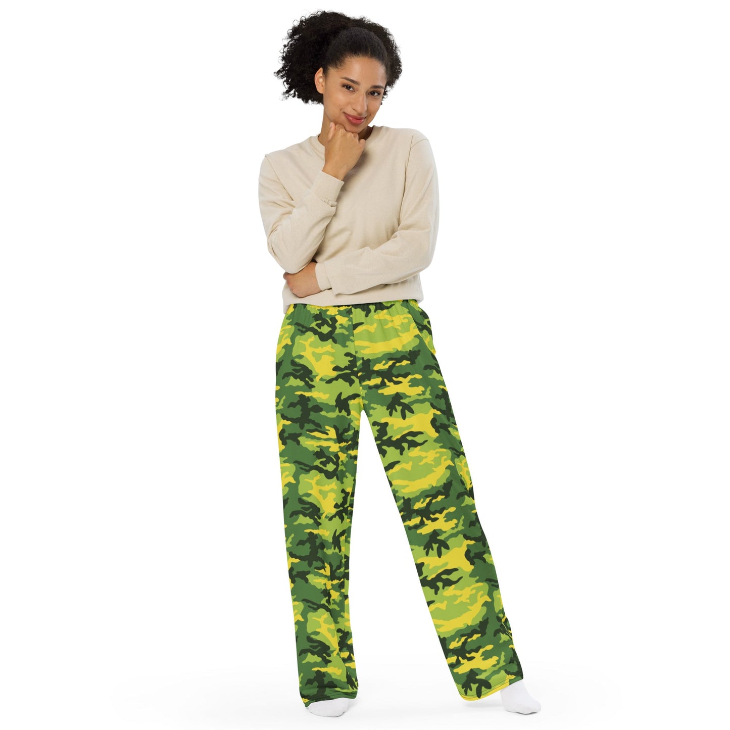 American M81 Yellow Jacket Safety CAMO unisex wide-leg pants - Wide-leg Pants
