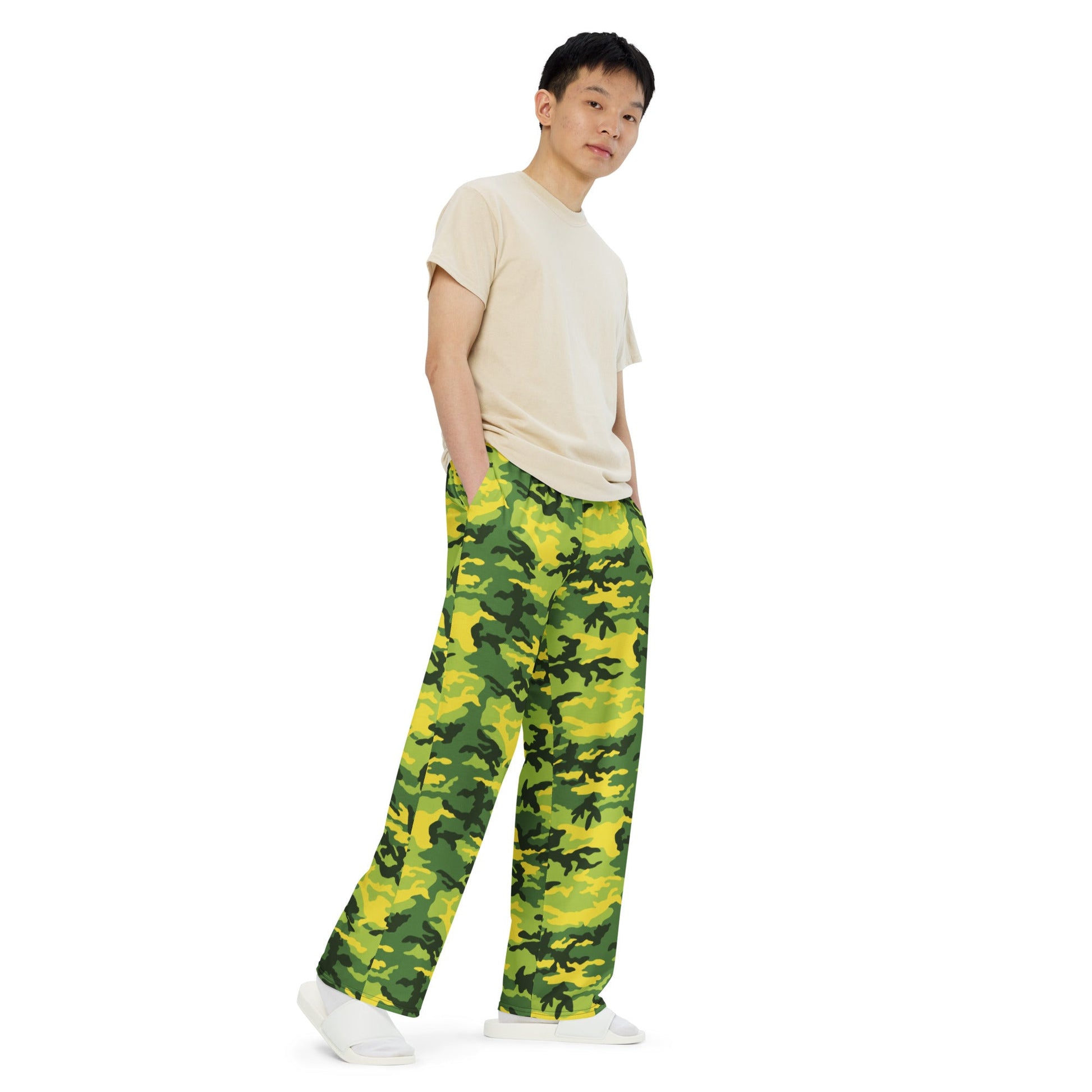 American M81 Yellow Jacket Safety CAMO unisex wide-leg pants - Wide-leg Pants