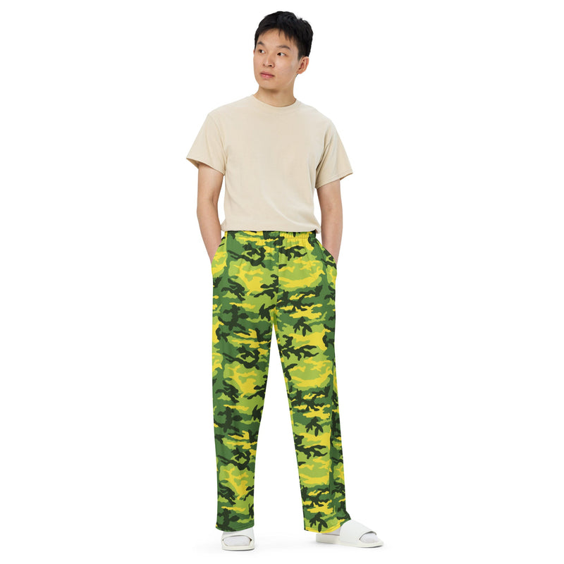 Classic M81 Yellow Jacket Safety CAMO Unisex Wide-Leg Leisure Pants - Pant