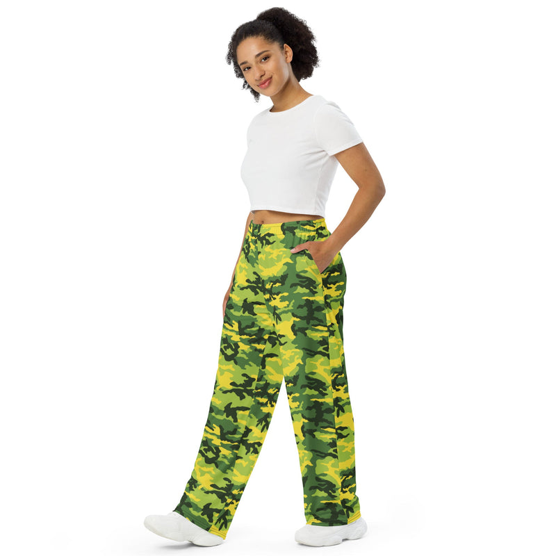 Classic M81 Yellow Jacket Safety CAMO Unisex Wide-Leg Leisure Pants - Pant