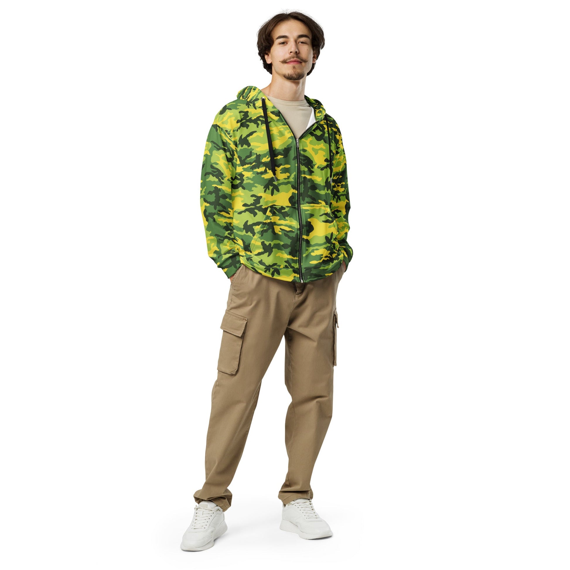 American M81 Yellow Jacket Safety CAMO Unisex Zip Hoodie
