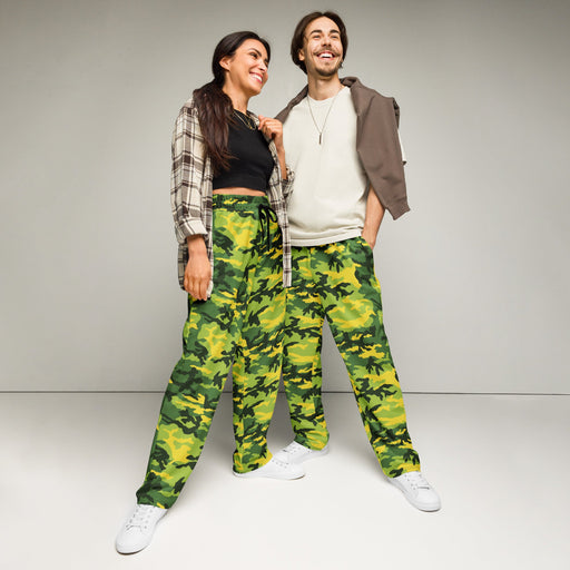Classic M81 Yellow Jacket Safety CAMO Unisex Wide-Leg Joggers - 2XS