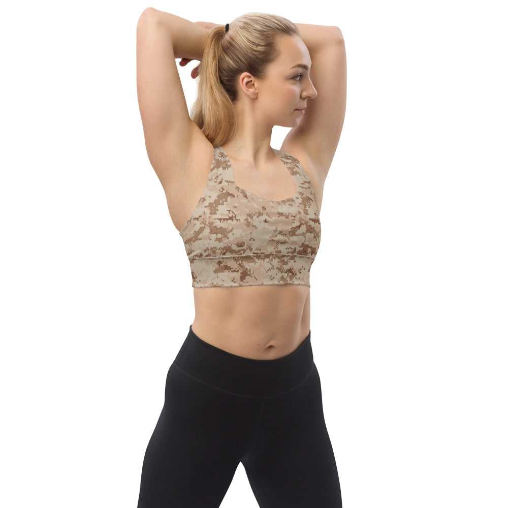 American MARPAT Desert CAMO Longline sports bra - XS - Womens Sports Bra