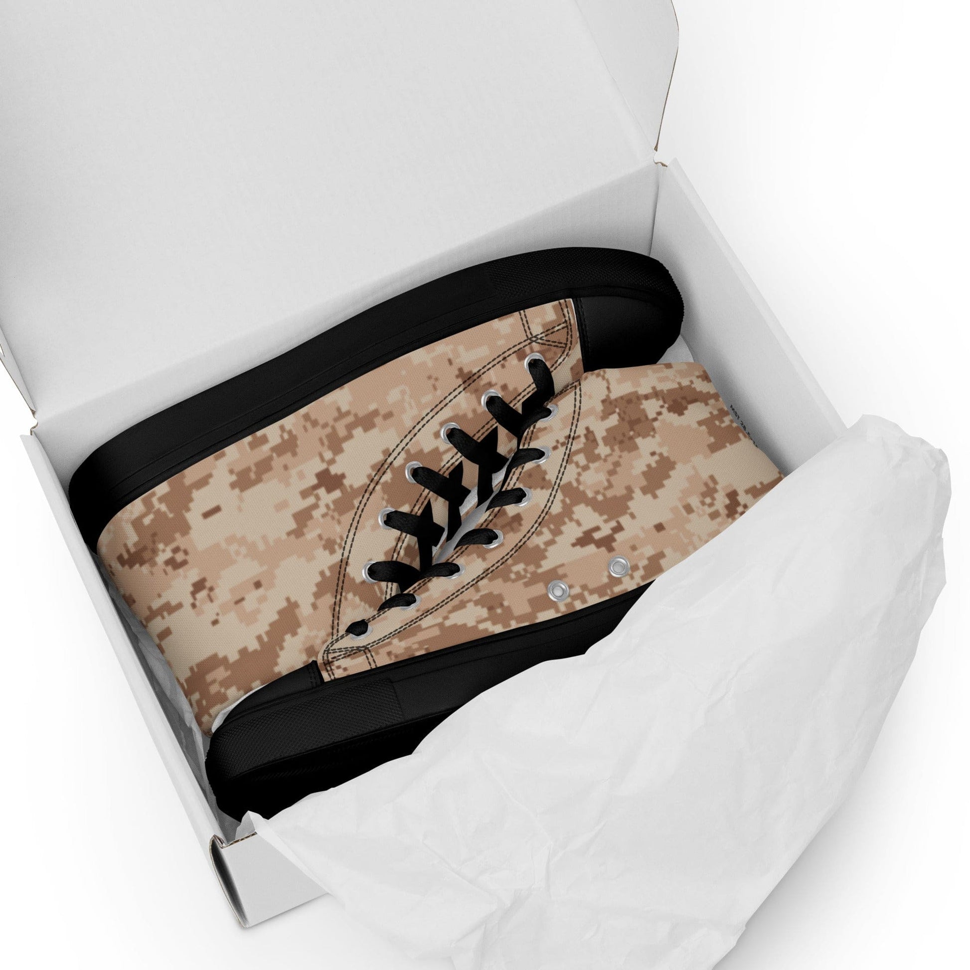 American MARPAT Desert CAMO Men’s high top canvas shoes - Mens High Top Canvas Shoes