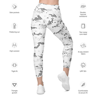 American MARPAT Snow CAMO Leggings with pockets - Womens With Pockets