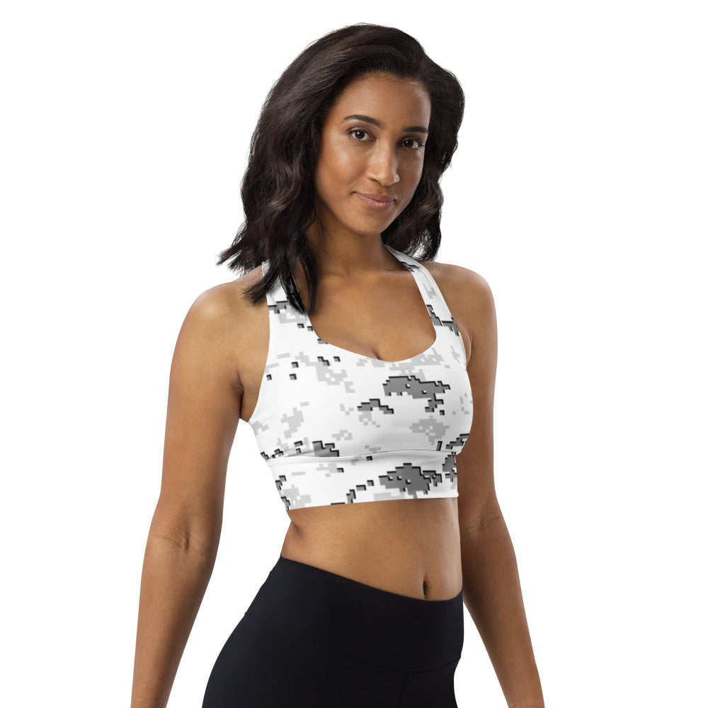 American MARPAT Snow CAMO Longline sports bra - Womens Sports Bra